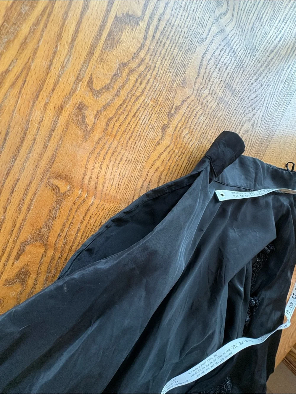 Vintage Black Taffeta Long Beaded Maxi Skirt Size S Custom